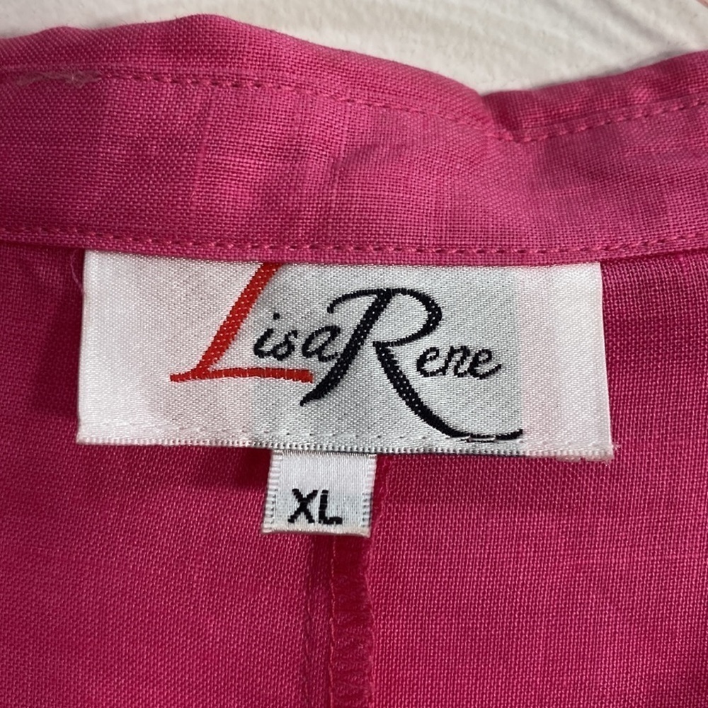 Lisa Renee Ramie Button Down Top Lagenlook Women's XL - Picture 2 of 11